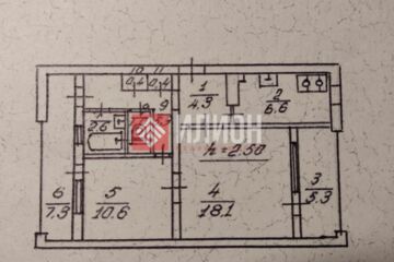 2-к квартира, 55,8 м², 5/9 эт.