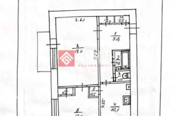 2-к квартира, 53,1 м², 2/3 эт.