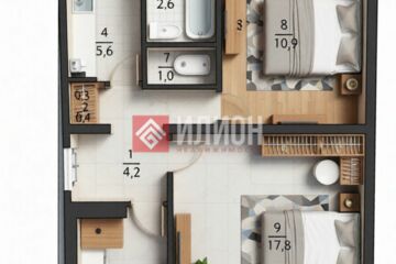 2-к квартира, 62 м², 6/9 эт.