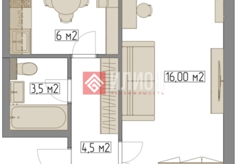 1-к квартира, 29,7 м², 1/5 эт.