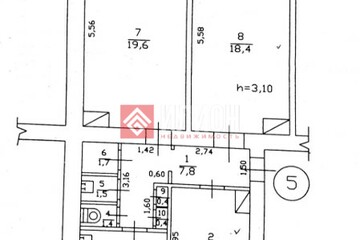 Комната, (всего 3 ком.), 68,6 м², 1/2 эт.